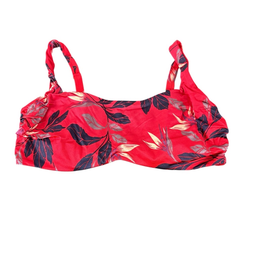 Athleta Swim Top Womens 40D/DD Floral Leaves Bikini Adjustable Straps  (934